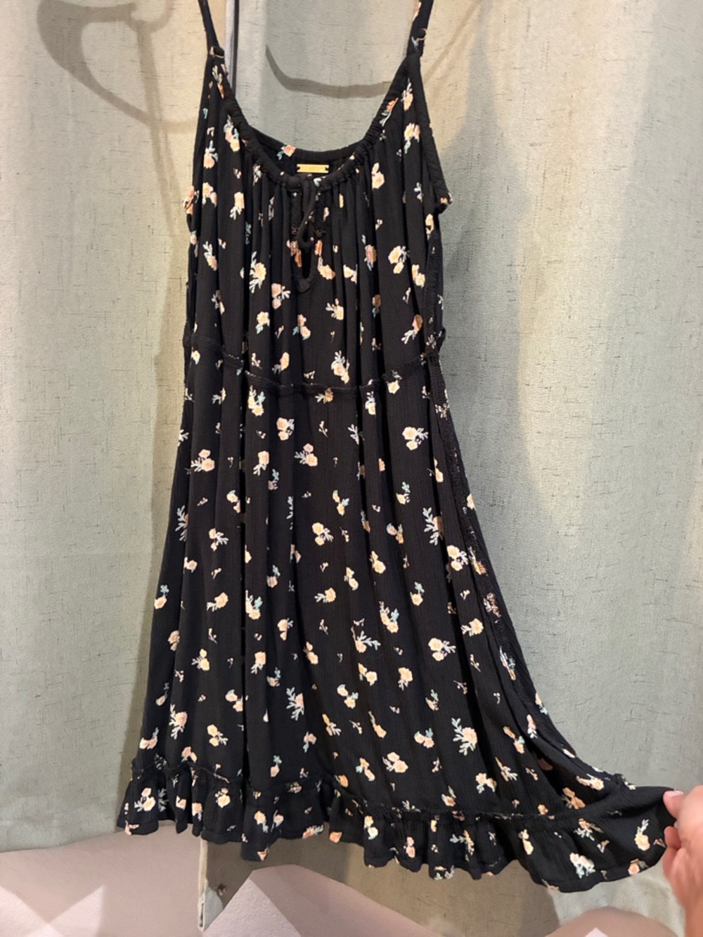 Billabong Black Floral Tie-Front Sundress